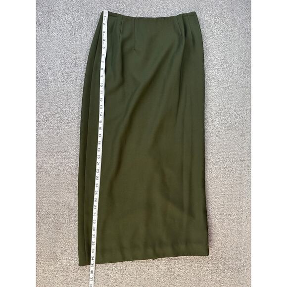 Halston Suit Set Skirt Jacket Career Academia Green Size 4 Petite - Picture 16 of 16